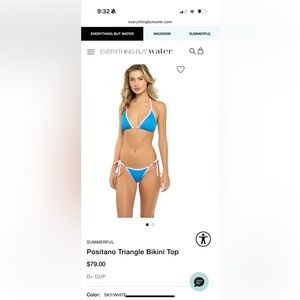 NWT : Summerful Positano Triangle Bikini Top